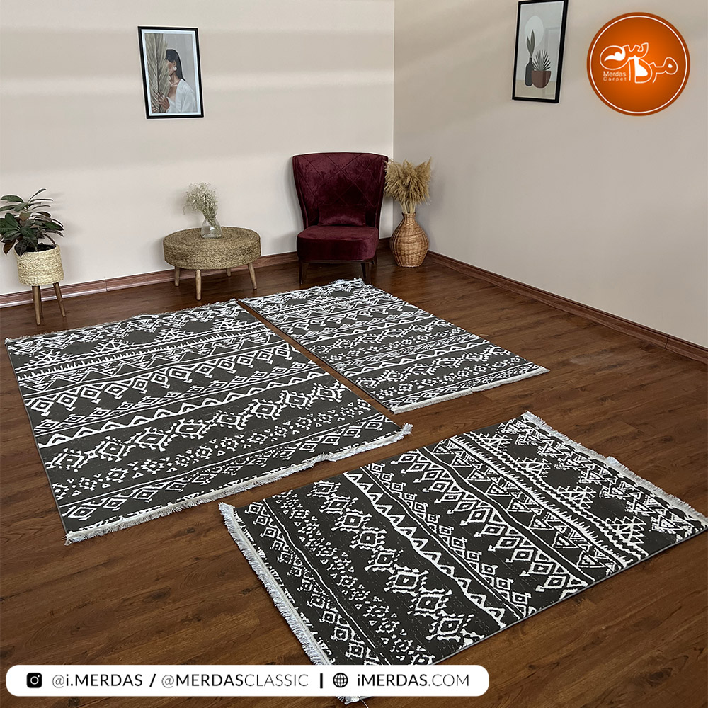 فرش مراکشی کد 41301 زمینه نوک مدادی